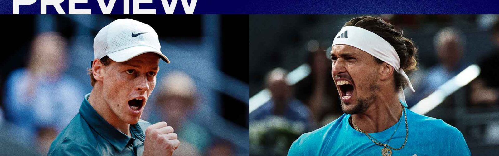 Jannik Sinner and Alexander Zverev will meet in the final of the Mutua Madrid Open, having previously competed in four consecutive ATP Masters 1000 events. The match will take place on Sunday, no earlier than 5:00 PM CEST.
